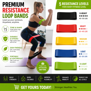 loop 5 band resistance Belt for Leg