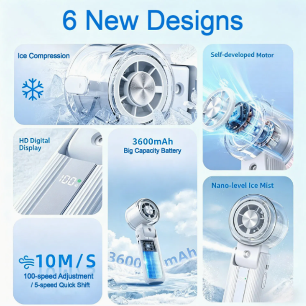 Foldable Mini Handheld Fan Dual Mode thumbnail 2